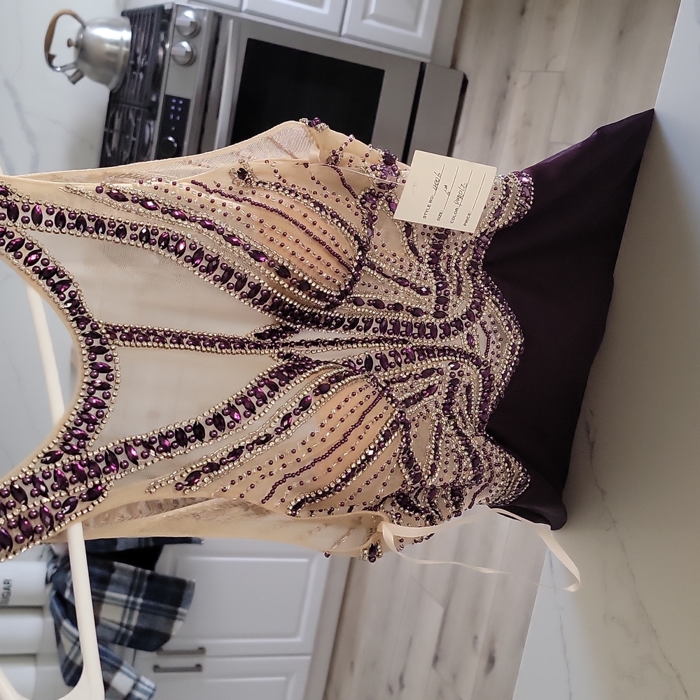 BEAUTIFUL NEW PROM  DRESS IN PURPLE COLOR - Picture 5 of 10
